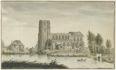 Lichfield - Igreja de St. Chad: pintura aquarelada, nd [? 18 cent] (pintura) de School English