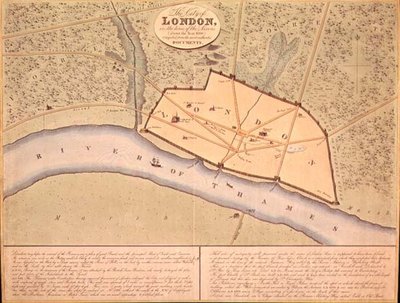 Mapa de Londres no Saxon Times, c.900-950 d.C. (gravura) de School English