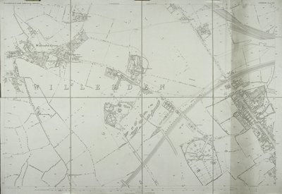 Mapa de Willesden, Londres (litho) de School English