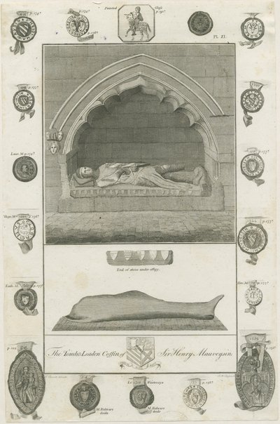 Mavesyn Ridware - Túmulo de Sir Henry Mavesyn: gravura de School English
