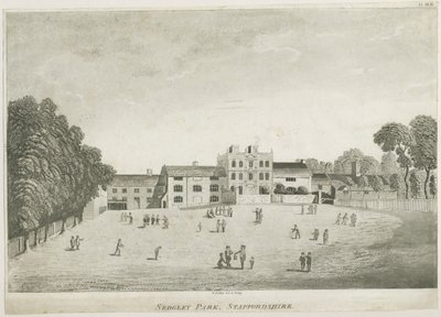 Sedgley Park School: gravura em água-tinta, nd [c 1797] (impressão) de School English