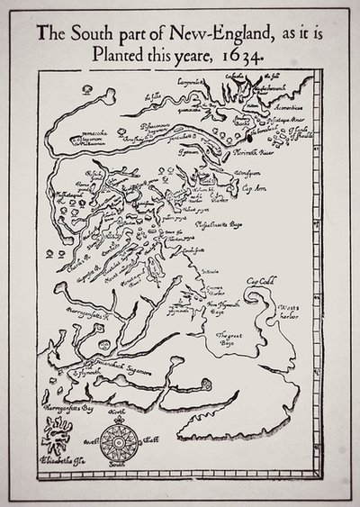 Parte Sul da Nova Inglaterra como é plantada este ano 1634 (litho) de School English