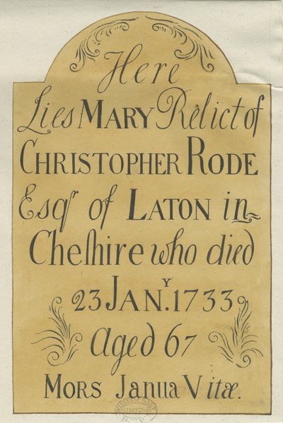 Stafford - lápide de latão na Igreja de Santa Maria: desenho, nd [ 19 cêntimos] (desenho) de School English