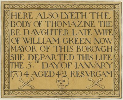 Stafford - lápide de latão na Igreja de Santa Maria: desenho, nd [ 19º cent] (desenho) de School English