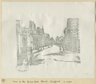 Stafford - Rua Greengate: xilogravura, nd [c 1880] (imprimir) de School English