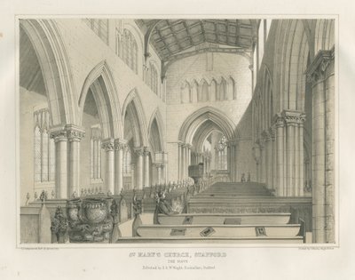 Stafford - Interior da Igreja de Santa Maria: litografia colorida, nd [c 1845] (imprimir) de School English