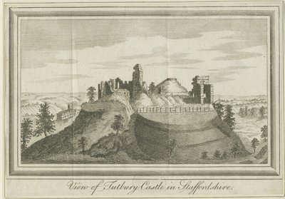 Castelo de Tutbury - Vista Leste: gravura, nd [1731] (imprimir) de School English