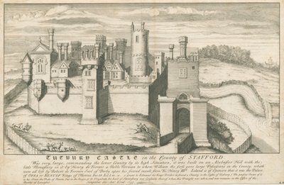 Castelo de Tutbury: gravação em chapa de cobre, nd [c 1733] (imprimir) de School English