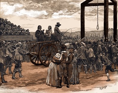 Tyburn durante o reinado do rei Carlos I (gravura) de School English