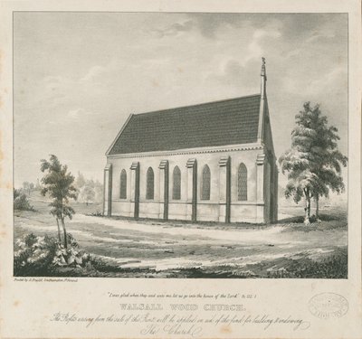 Igreja Walsall Wood: litografia, nd [?19 cent] (estampado) de School English
