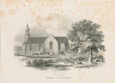 Igreja de Weeford: litografia de School English