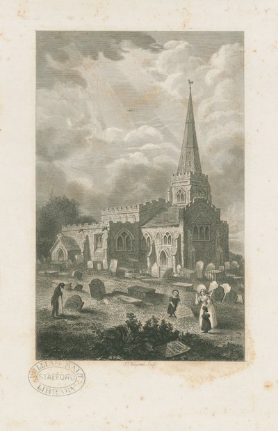 Igreja Wolstanton: gravura, nd [?19 cent] (imprimir) de School English