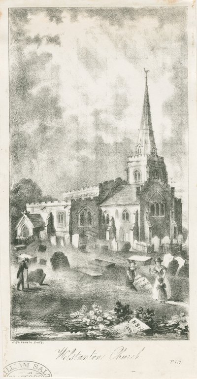 Igreja Wolstanton: litografia de School English