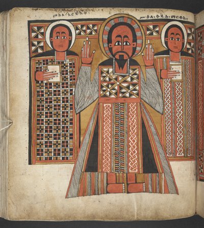 Ou. 516, f.64v, de "Os Quatro Evangelhos" (vellum) de School Ethiopian