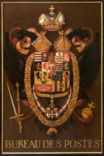 Sinal do Posto (óleo no painel) de School Flemish