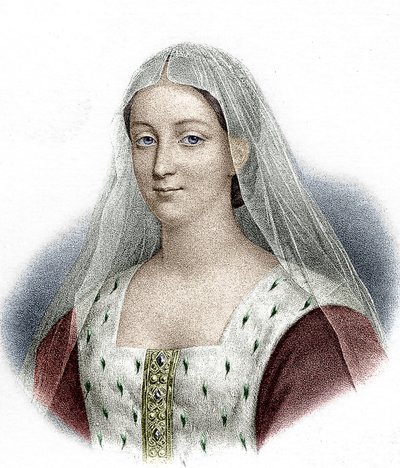 Agnes Sorel, dona do rei francês Carlos VII (gravura a cores) de School French
