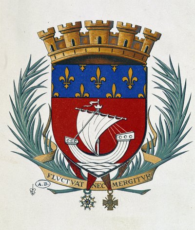 Blazon de Paris "Fluctuat Nec Mergitur" (Fluctuat Nec Mergitur) de School French
