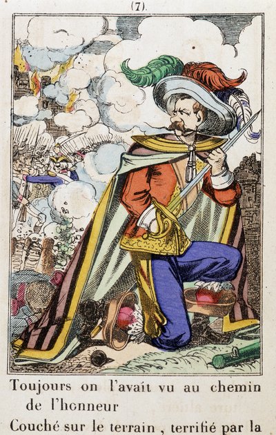 Capitão Fracasse - Imagem de Epinal "Sempre o tínhamos visto no caminho da honra..." romance de Theophile Gautier (1811-1872) de School French