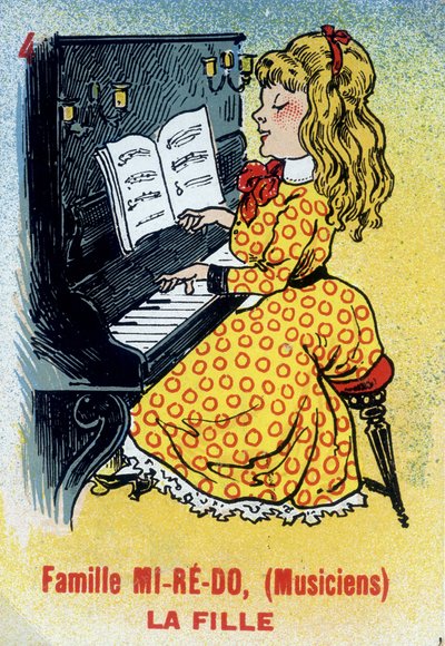 O jogo das sete famílias: Mapa da filha da família Mi-Ré-Do (músicos). Musée de la Carte à Jouin, Issy-les-Moulineaux. de School French