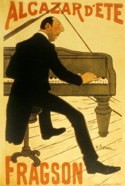 H. Fragson no Cabaret de verão do Alcazar (litografia) de School French