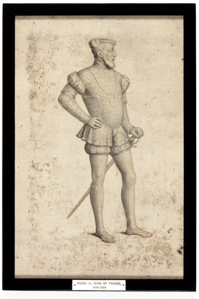 Henri II, Rei de França (lápis e aguarela sobre papel) de School French