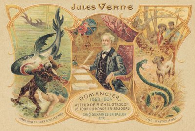 Júlio Verne e as suas obras famosas (impressão) de School French