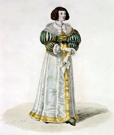 Louise de La Fayette aka Madame de Lafayette (gravura a cores) de School French