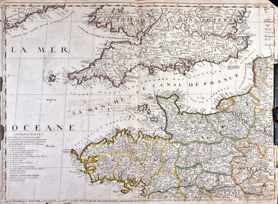 Mapa da Região da Basse-Normandie em França (litho) de School French