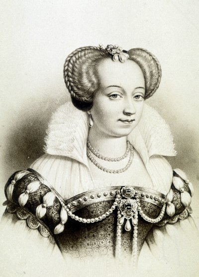 Retrato de Margaret de Valois, conhecida como Rainha Margot (1553-1615), Rainha de Navarra, primeira esposa de Henrique IV. de School French