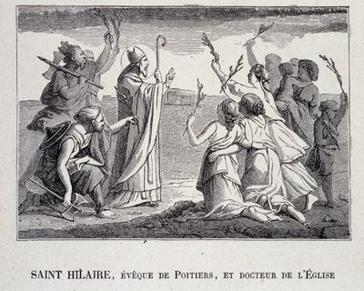 Santo Hilaire, Eveque de Poitiers e Doutor da Igreja que morreu em 367. de School French