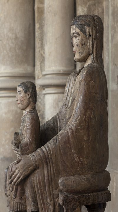 Virgem e Criança (madeira pintada) de School French