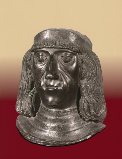 Busto retrato do Santo Imperador Romano Maximiliano I (1459-1519) (bronze) de School German