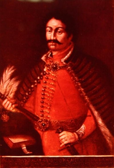 Balassa Balint (1554-94) (cor litho) de School Hungarian
