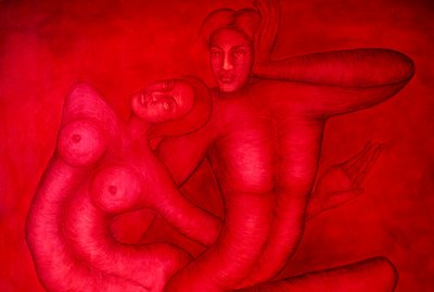 Pintura acrílica sobre tela Fusion de School Indian