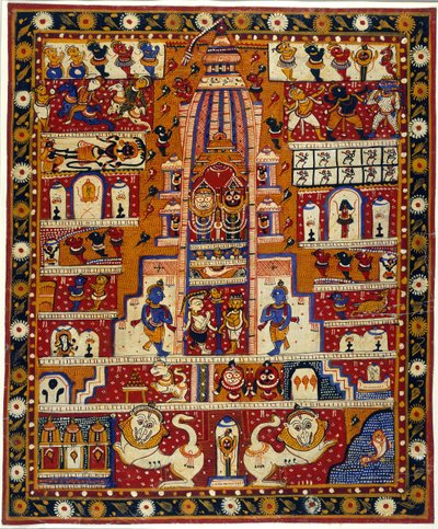 Adicionar MS Ou 3721 Diagrama do Templo de Jagannath, c.1930 (aquarela sobre papel) de School Indian