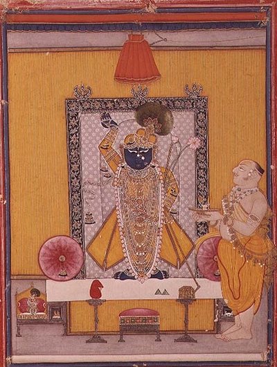 Imagem de Krishna com devoto de School Indian