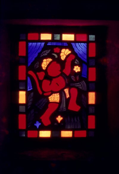 O Senhor Bajrangbali no vitral da Índia de School Indian