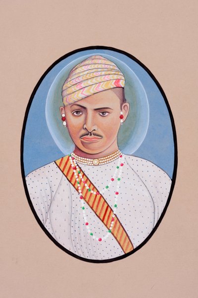 Pintura em miniatura do Maharao Umed Singh de School Indian