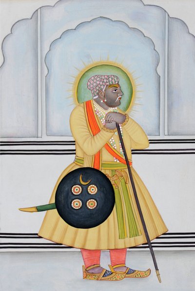 Pintura em miniatura de Mirza Raja Man Singh, Jaipur de School Indian