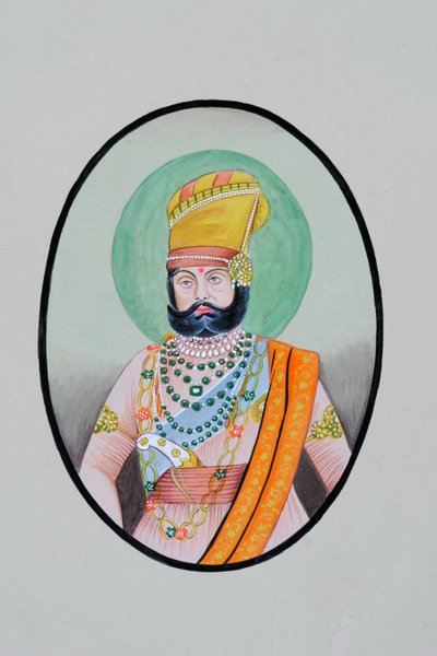 Miniatura de uma calça do Maharaja Jaswant Singh Jodhpur de School Indian