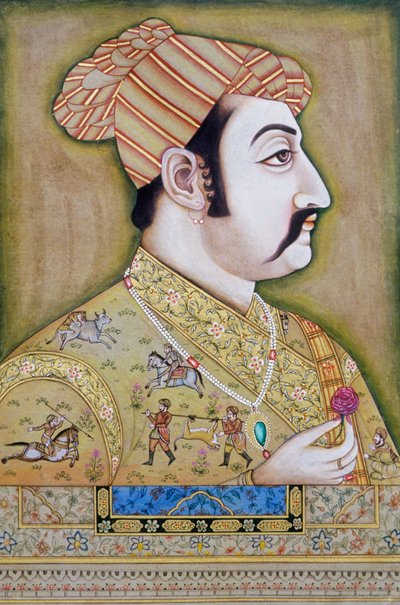 Pintura em miniatura mogol de Akbar de School Indian