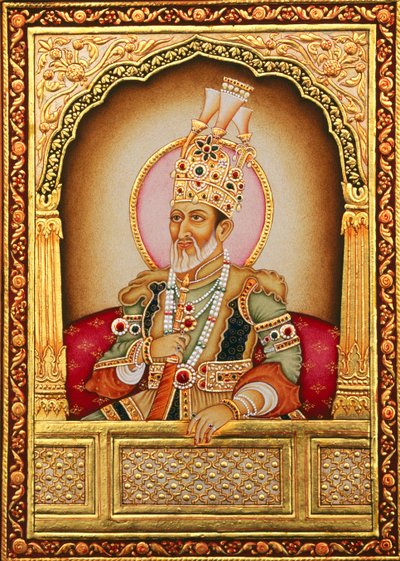 Pintura em miniatura mogol Bahadur Shah Zafar de School Indian