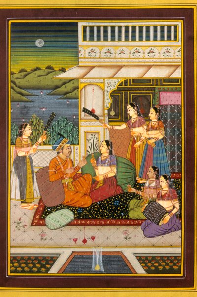 Pintura em Miniatura Mughul, Cenas de Amor, Índia de School Indian