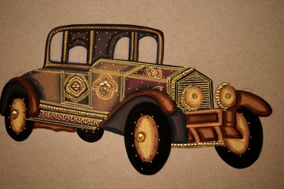 Pintura de um padrão de carro real antigo, Índia de School Indian