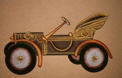 Pintura de um padrão de carro real antigo, Índia de School Indian