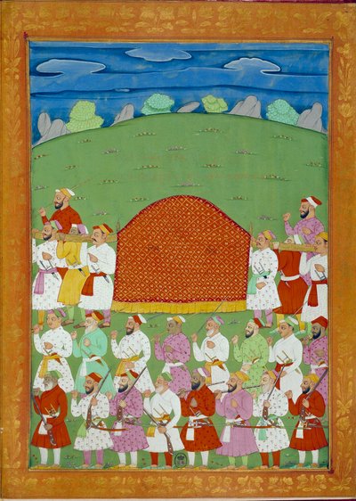 Palanquim das Concubinas do Sultão, corte do Shah Alem. Miniaturas indianas e persas em "History of India from Tamertante to Orangreyb" de Niccolo Manucci (1638-1717). BN, Paris. de School Indian