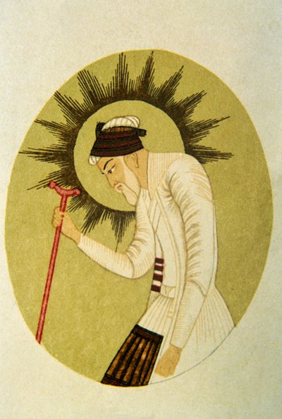 Retrato do Imperador Mughal Aurangzeb, Índia de School Indian