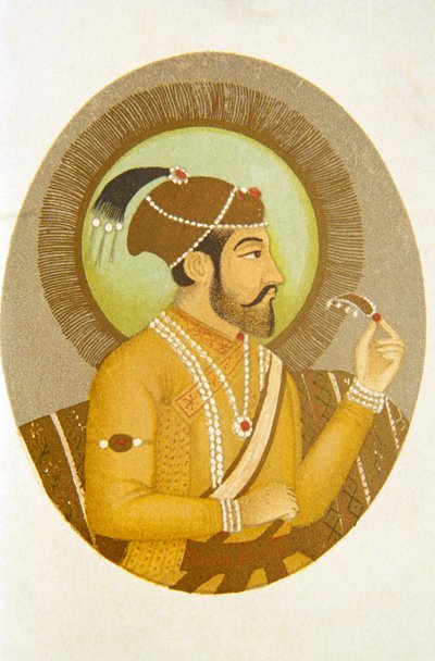 Retrato do Imperador Mughal Aurangzeb, Índia de School Indian