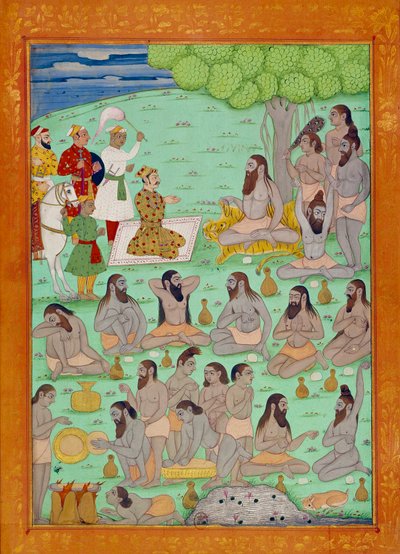 Corte soberana e guru do Shah Alem. Miniaturas indianas e persas em "History of India from Tamertante to Orangreyb" de Niccolo Manucci (1638-1717). BN, Paris. de School Indian