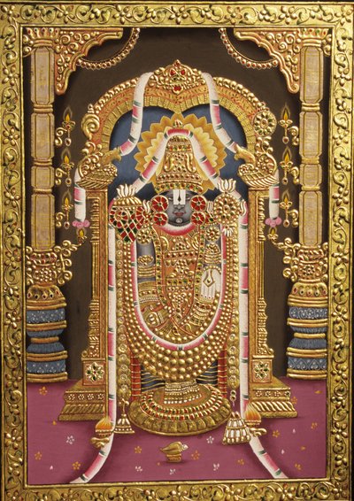 Tirupati Balaji com relevo em ouro Índia Ásia de School Indian